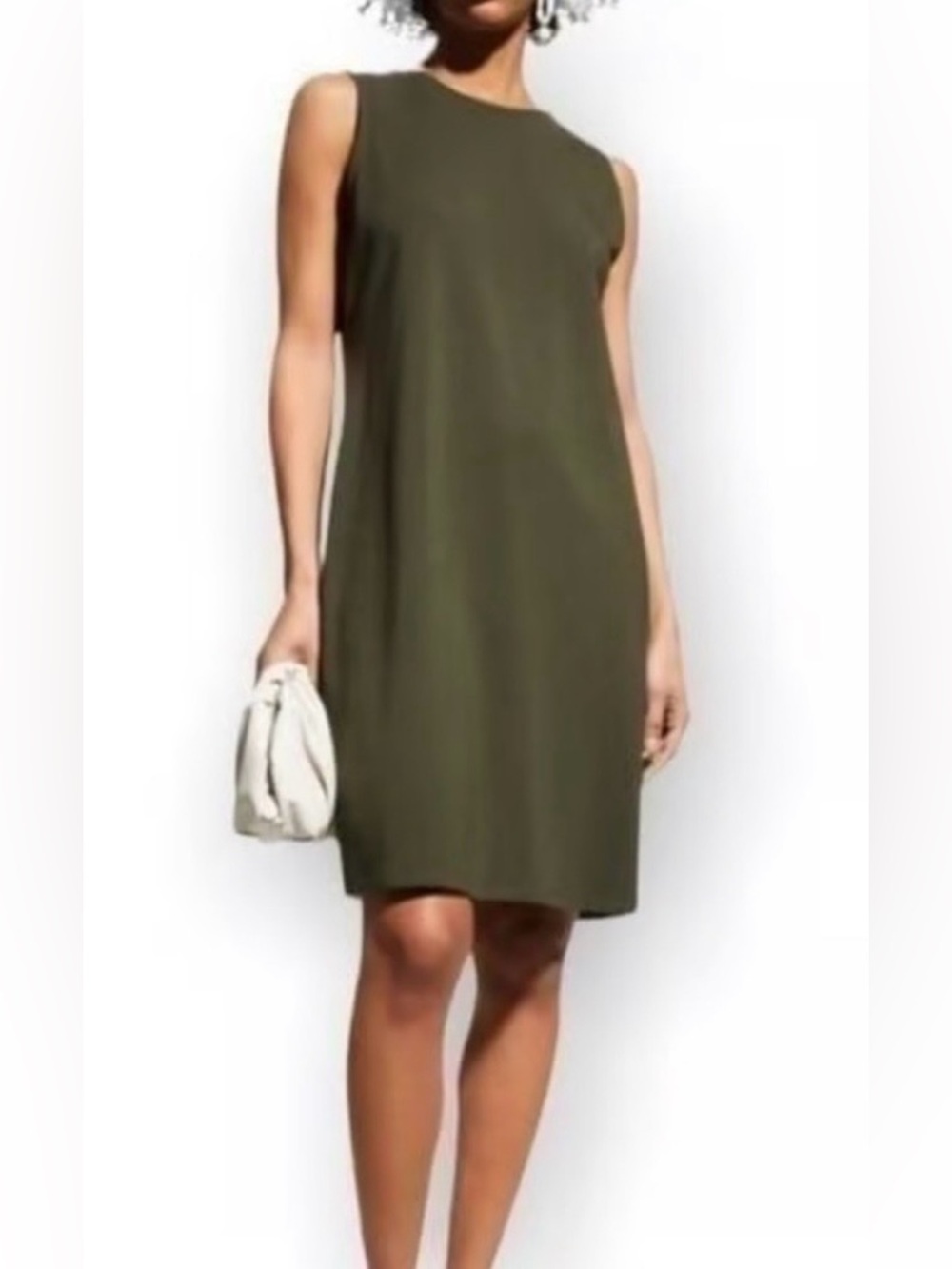 Studio C Olive Green Sleeveless Midi Shift Dress
